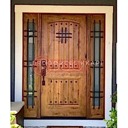 Ömürlük İroko Ağacı Özel Ölçü Villa Giriş Kapısı ER0275