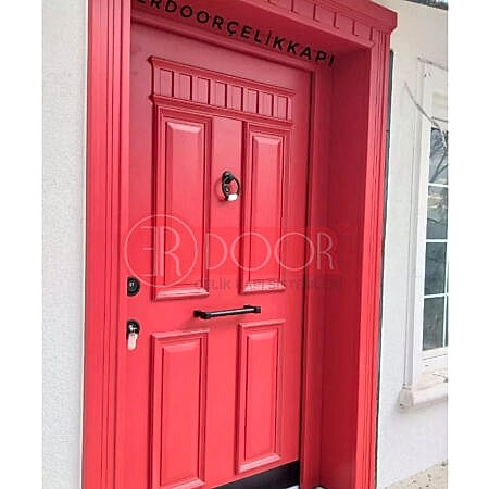 Kırımızı Göbekli Özel Ölçü Villa Giriş Kapısı ER0277