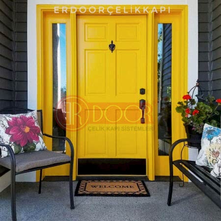 Sarı Siyah Özel Ölçü Villa Giriş Kapısı ER0278